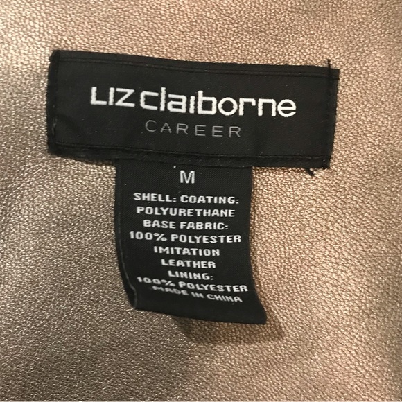 Liz Claiborne Faux Leather Jacket Metallic M - Picture 2 of 5